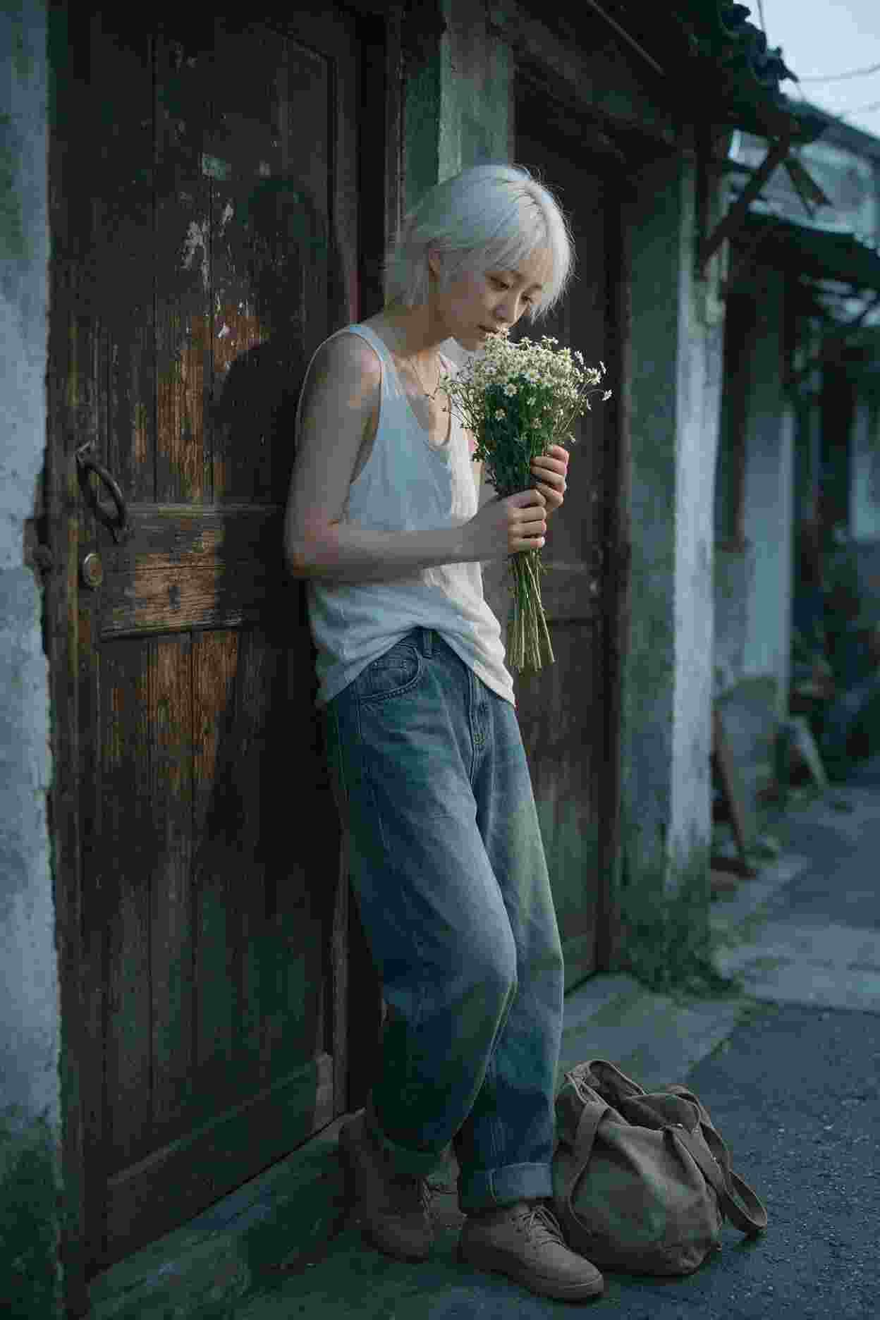 风雨中的少年